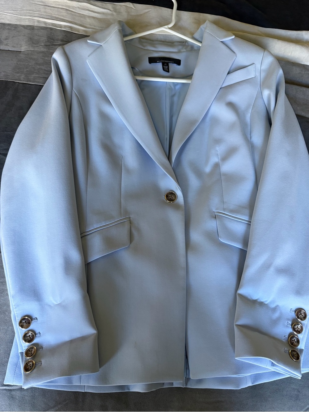 White House Black Light Blue Single-Button Women’s Blazer